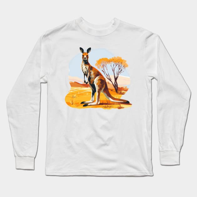 Cute Kangaroo Long Sleeve T-Shirt by zooleisurelife